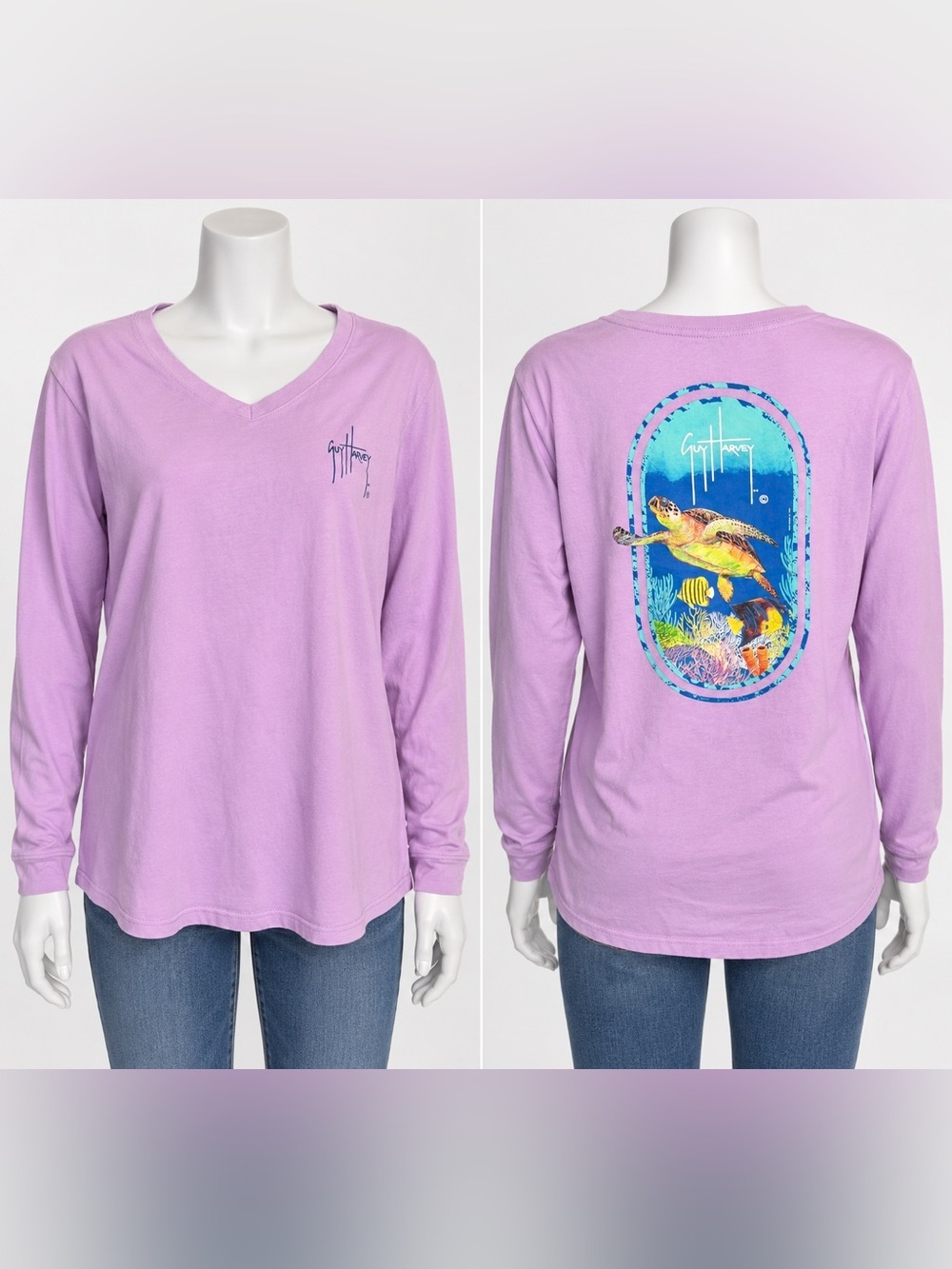 GUY HARVEY Lavender Long Sleeve Top size x large